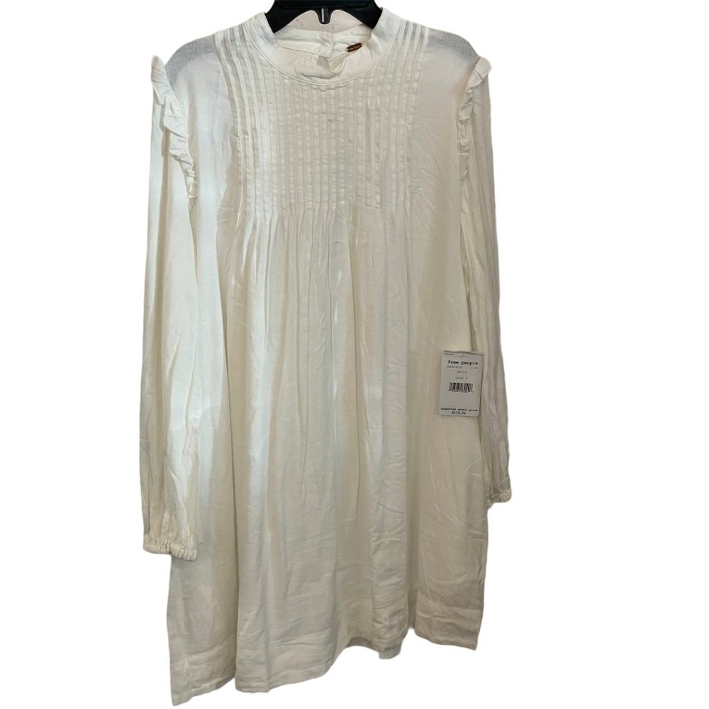 Free People White Long Shelves Shirt NWT